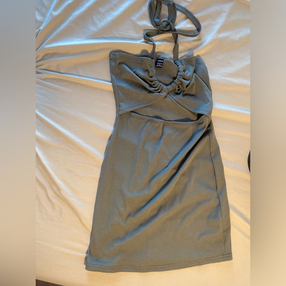 Green cut out dress